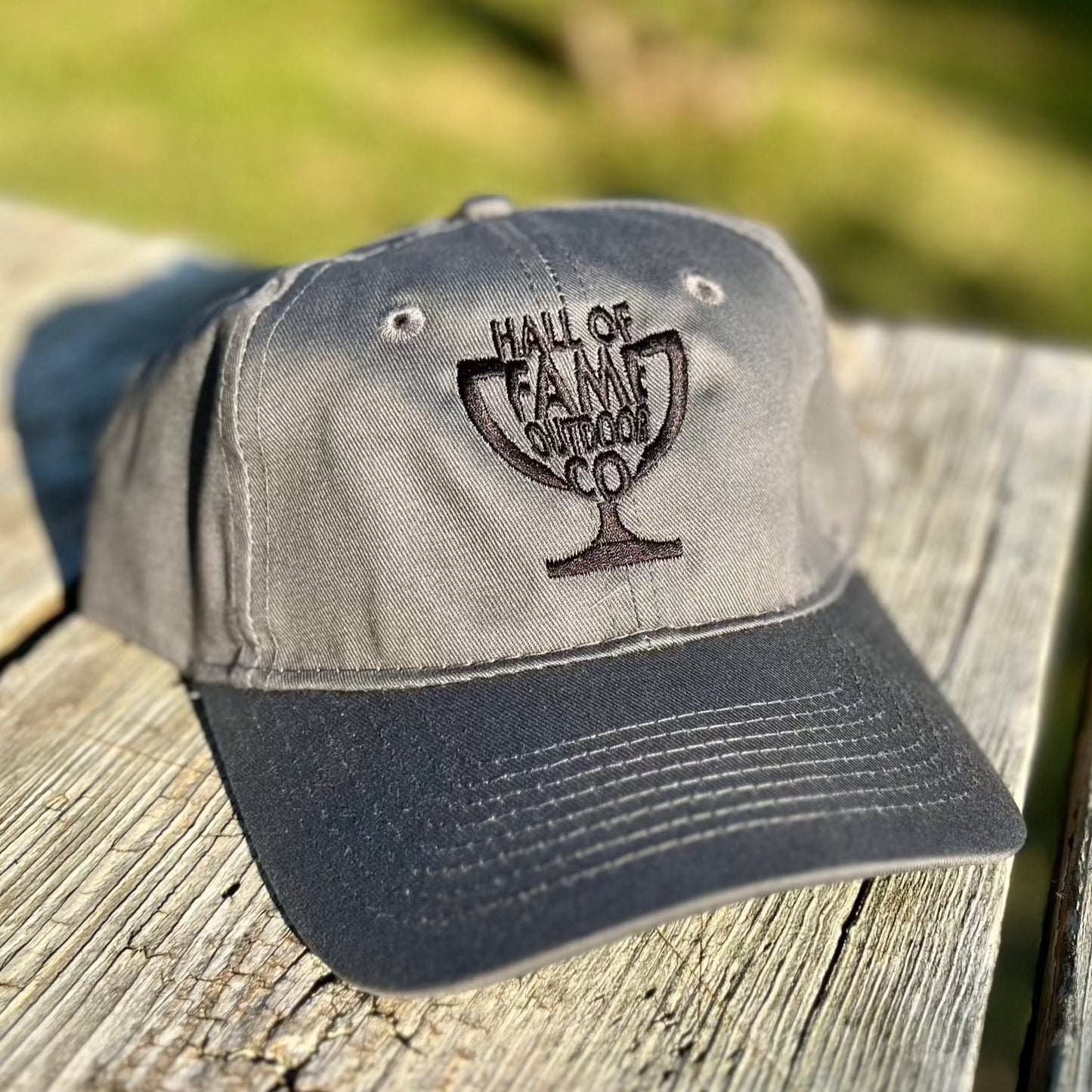hall of fame hat. front. gray.