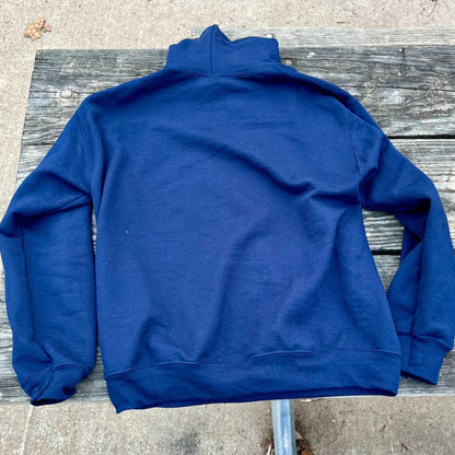 freedom fish hoodie. blue. back.