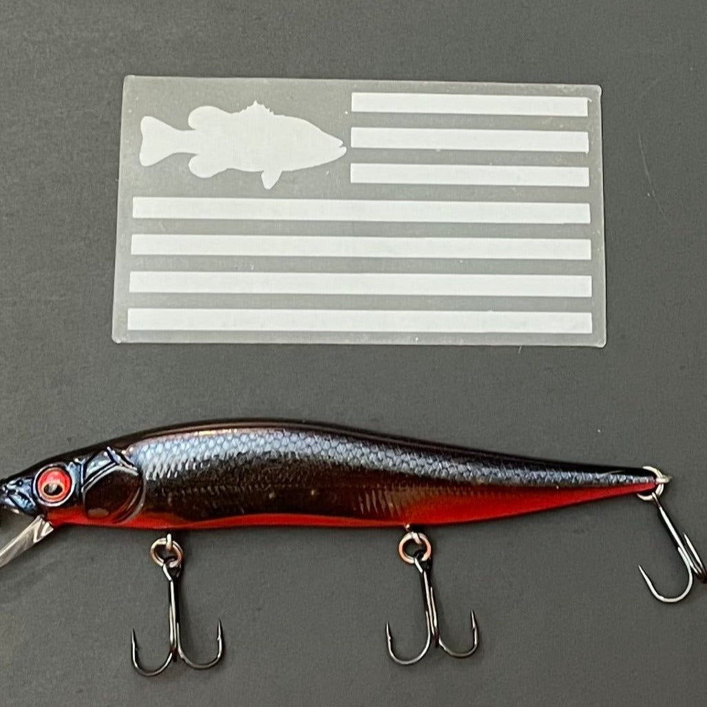 Freedom Fish Sticker Front. Sizing.